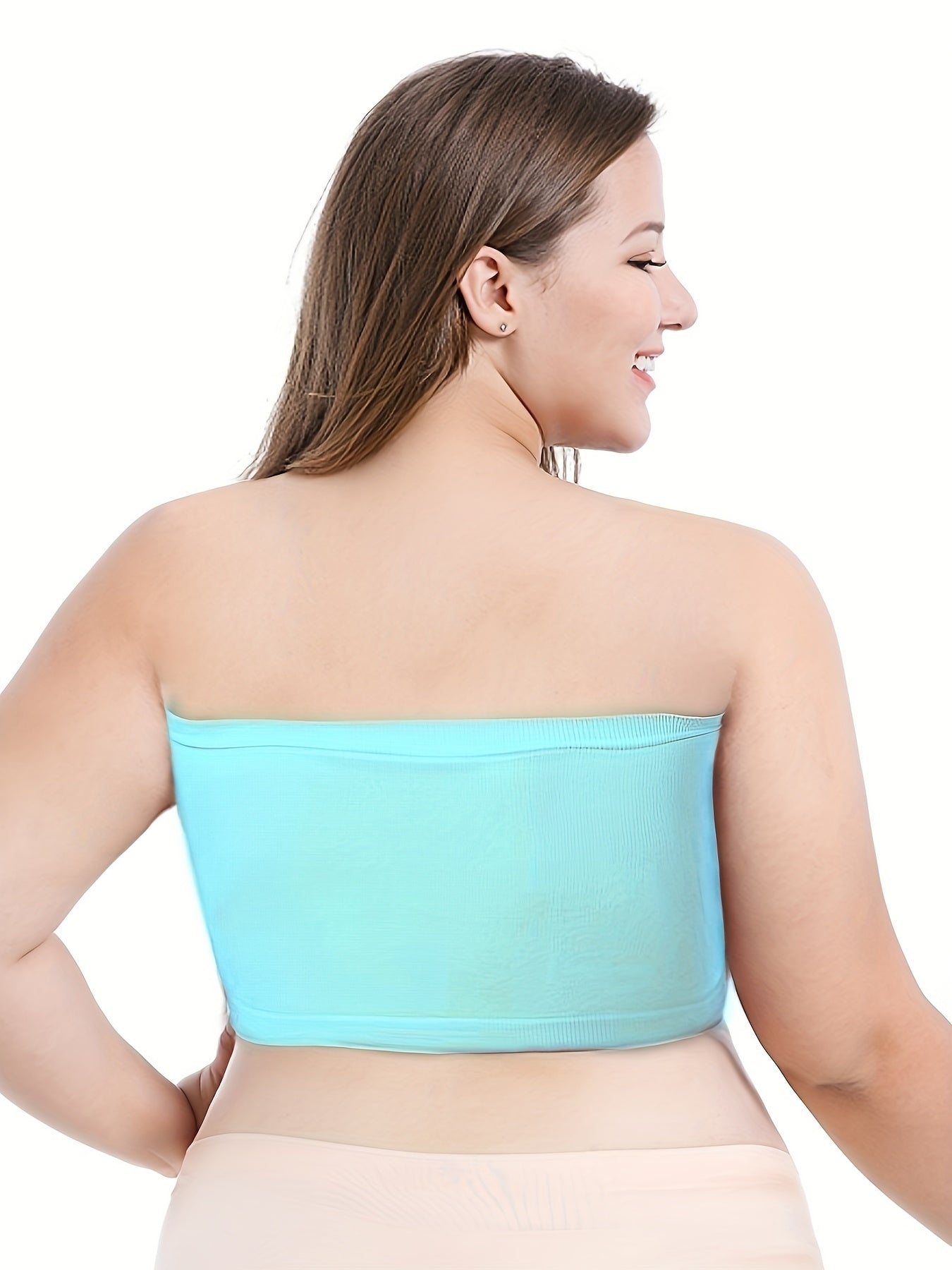 3 Pack Plus Size Seamless Tube Bra Set Women's Plus Medium Stretch Bra Set