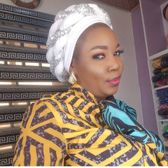 Sequin Turban Cap Double Braid Pre tied Head Wrap Elastic Bonnet