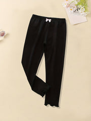 Kid Girls 4 Piece Bow Knot Front High Elastic Waist Leggings Pants
