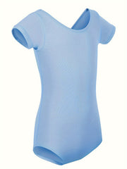 Girls Cotton Short Sleeve Ballet Leotard Romper