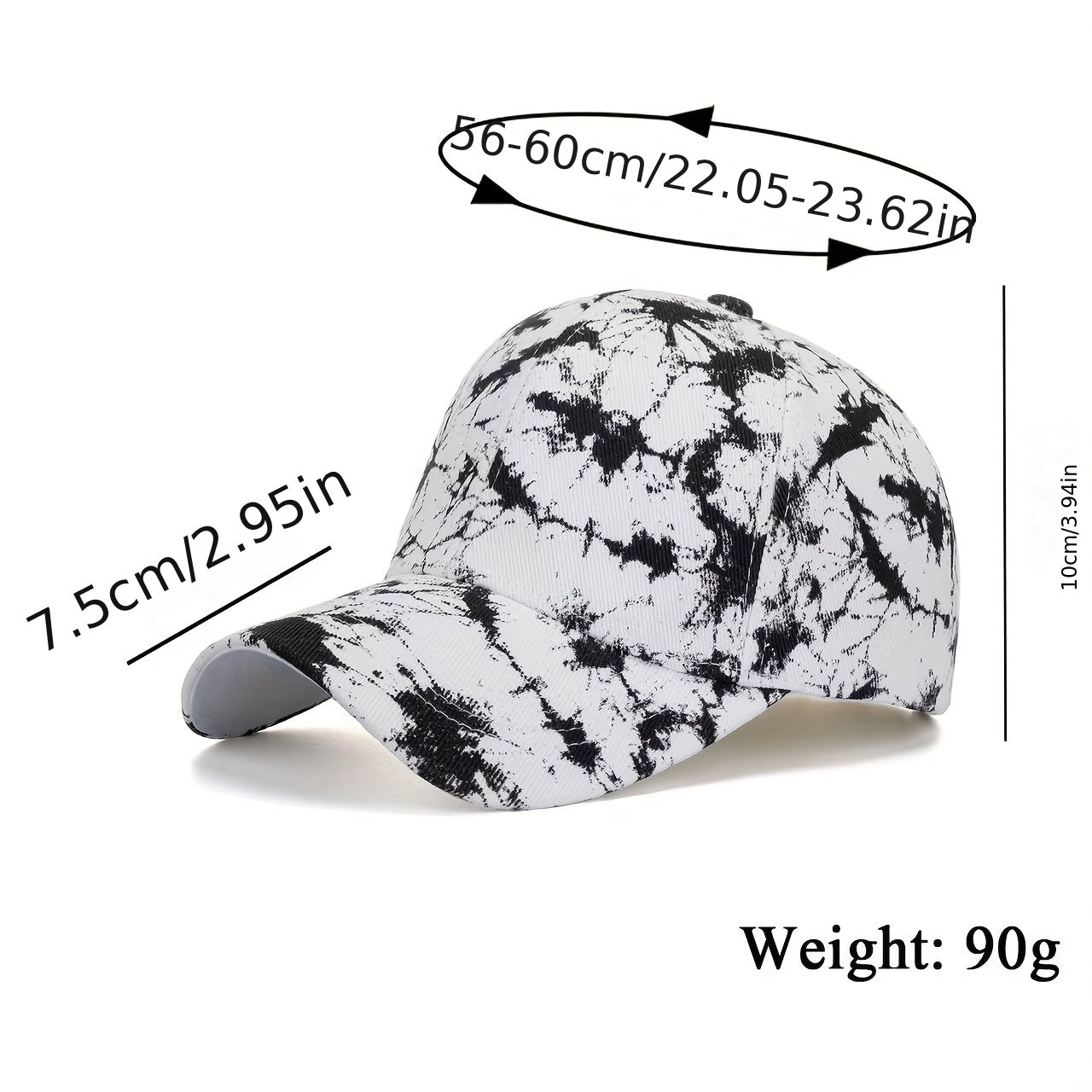 Navy Tie Dye Baseball Cap Printed Cotton Dad Hat Adjustable Lightweight