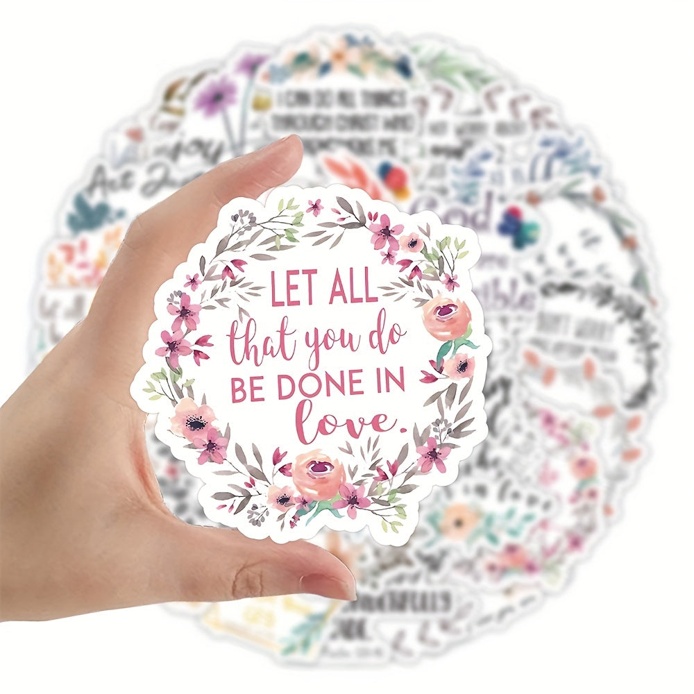 Bible Inspired Vinyl Waterproof Stickers for Kids & Teens - 50 Unique Designs