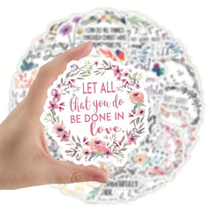 Bible Inspired Vinyl Waterproof Stickers for Kids & Teens - 50 Unique Designs