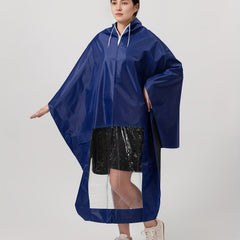Women's Hooded Rain Poncho Jacket Coat Lightweight Raincoat for Cycling