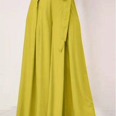 High Rise Wide Leg Trousers with Side Tie