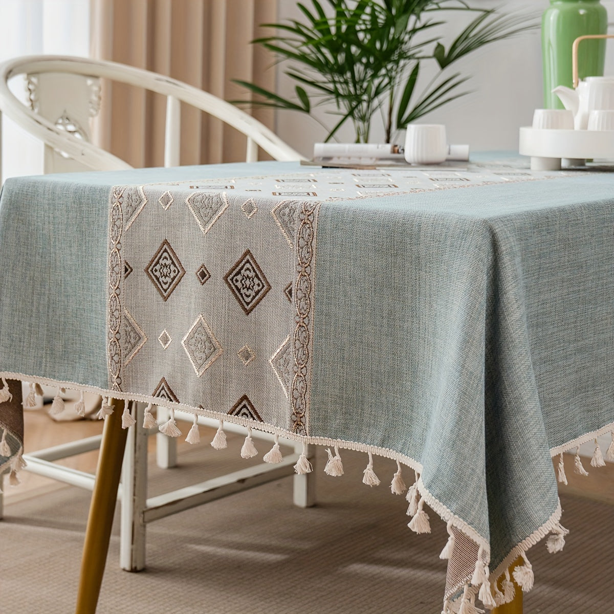 Durable Tablecloth for Dining Room Kitchen Living Room TV Cabinet Co
