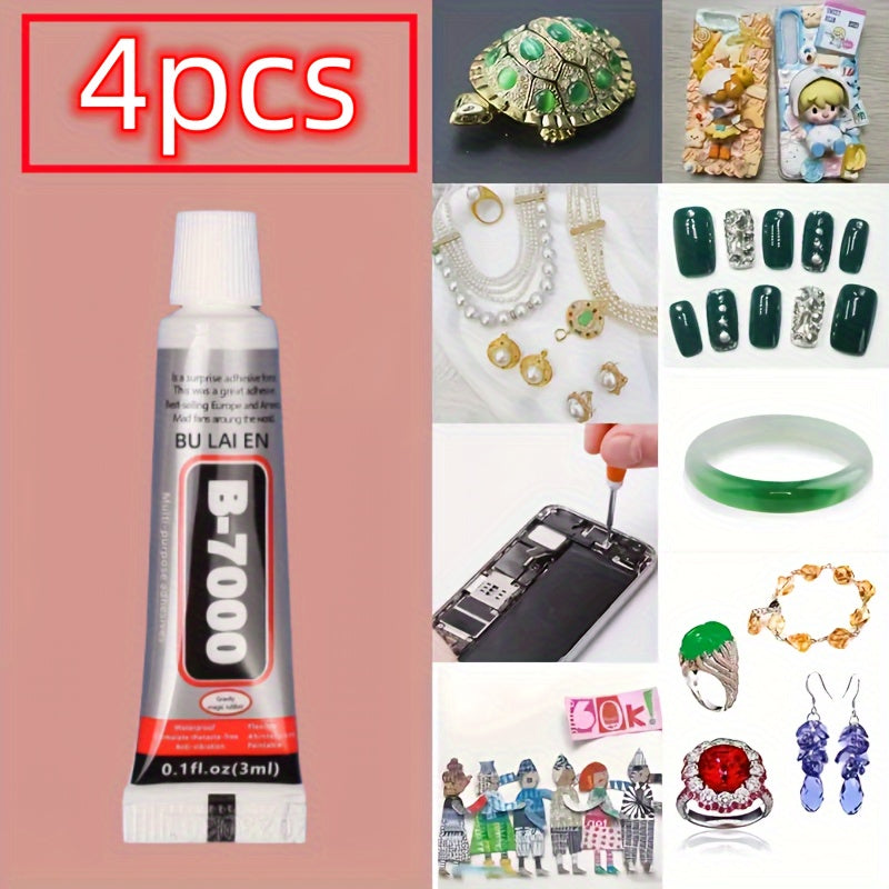 4pcs B7000 3ml Waterproof Strong Glue For DIY Jewelry Crafts