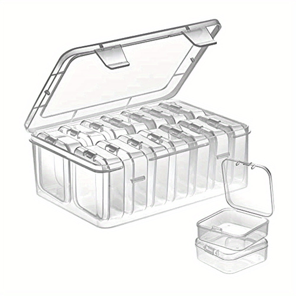 15pcs Small Bead Organizers Plastic Storage Cases Mini Clear Boxes