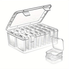 15pcs Small Bead Organizers Plastic Storage Cases Mini Clear Boxes