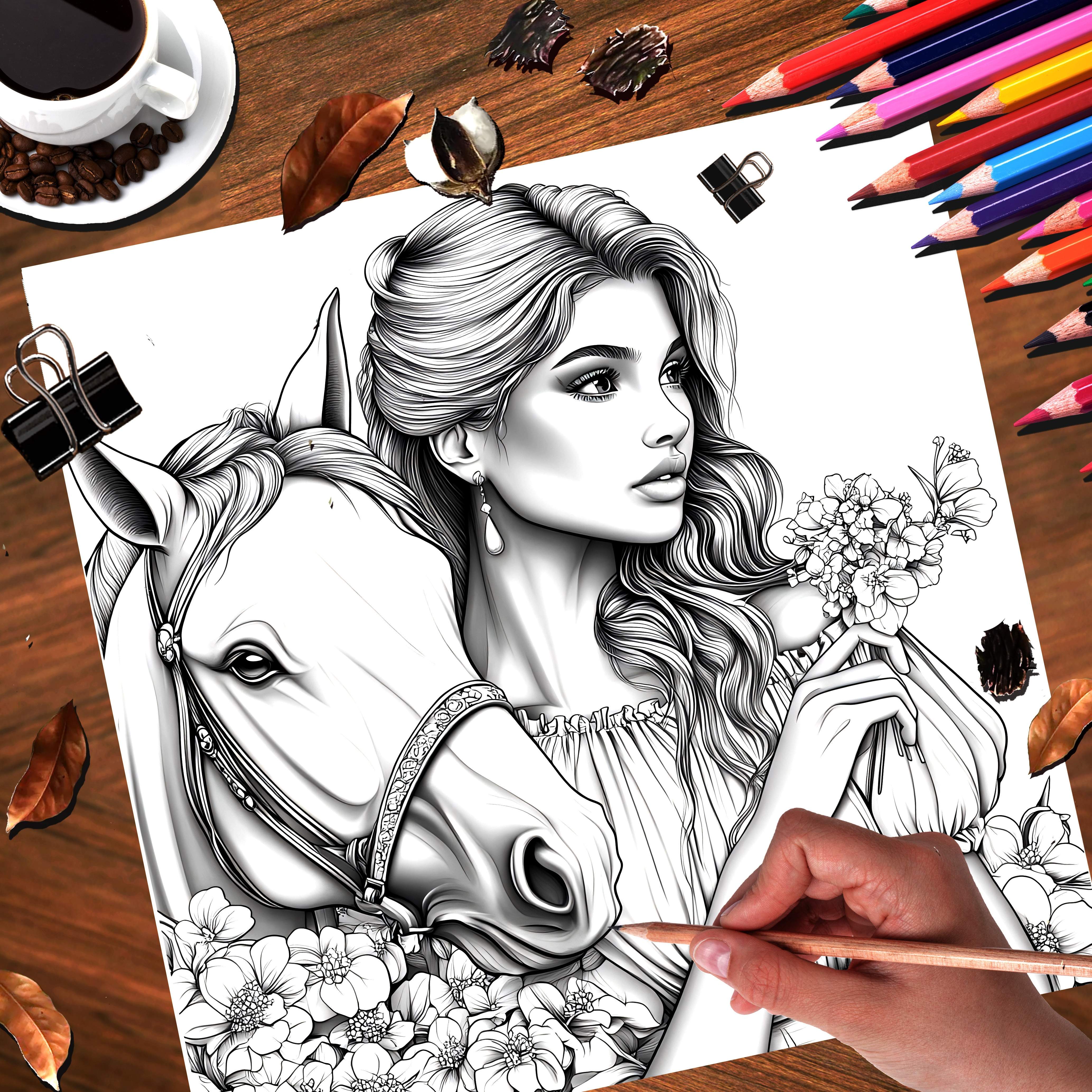 Romantic Style Coloring Book for Adults to Relax - Halloween & Christmas Themes