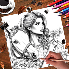 Romantic Style Coloring Book for Adults to Relax - Halloween & Christmas Themes