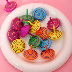 Colorful Wooden Spinning Tops Toy for Games Party Favors