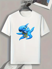 Cartoon Print Men's Graphic T-shirt for Summer