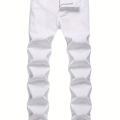 Men's Solid Denim Pants Outdoor Wear For Spring And Fall