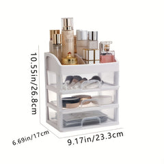 Desktop Transparent Cosmetic Organizer Drawer Type Storage Box