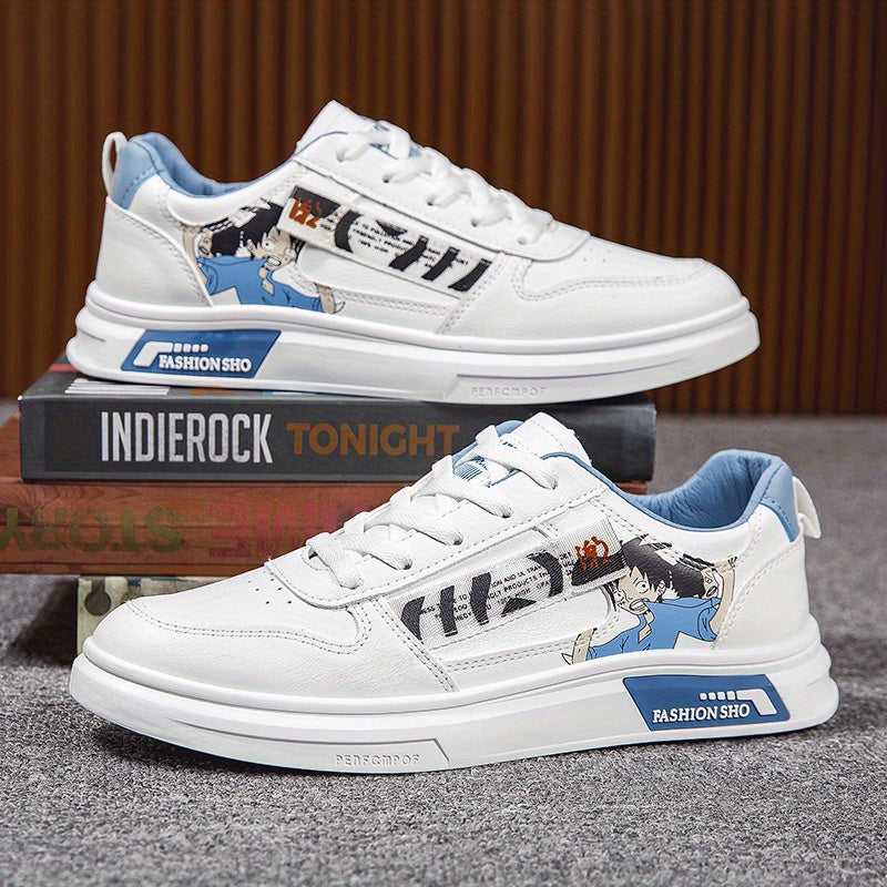Men's Anime Print Skate Shoes Wear resistant Non Slip Sneakers Men's Footwear
