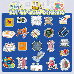 50pcs Science Lab Stickers for Teachers Physics Chemistry Math Experiment