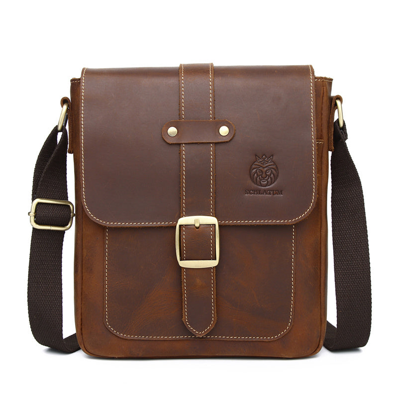 Retro Style Leather Men's Crossbody Bag