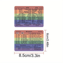 Windows Word Shortcut Stickers Set for Laptop No Adhesive PVC Colorful Labels