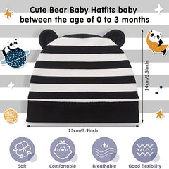 6pcs Newborn Infant Bear Ears Beanie Caps For Toddler Baby Boys And Girls