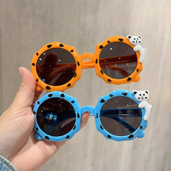 2pcs Kids Spotted Polygon Sunglasses, Cartoon Gift