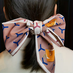 Vintage Floral Print Skinny Scarf Long Ribbon Neckerchief