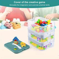 3 Tier Large Stackable Storage Box With Lids & Compartments Organiser