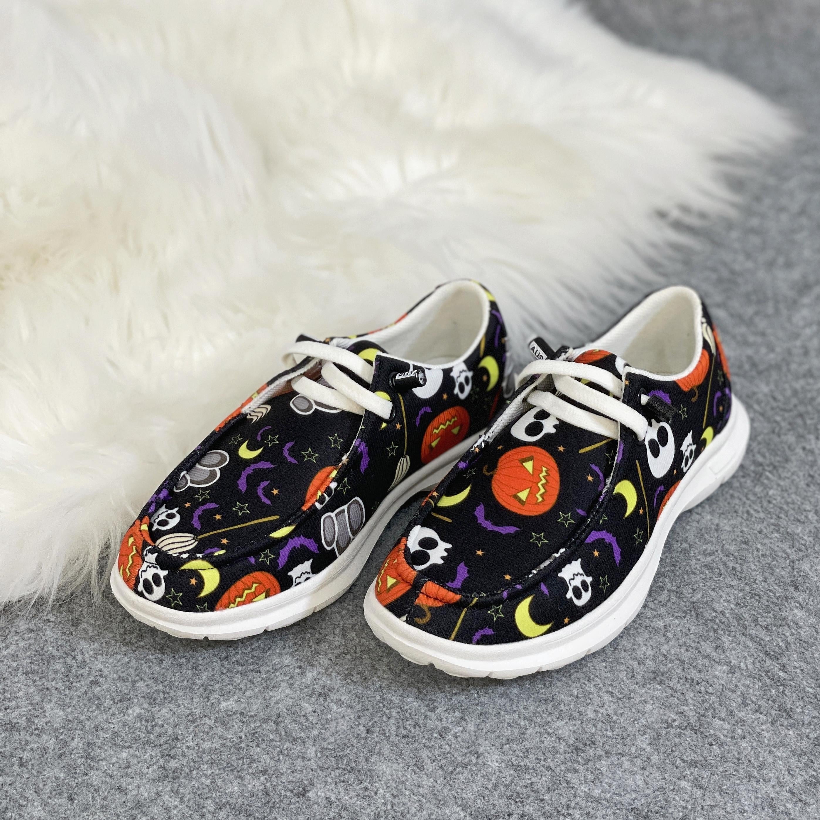 Girls Halloween Loafer Shoes Lightweight Comfortable Slip-On
