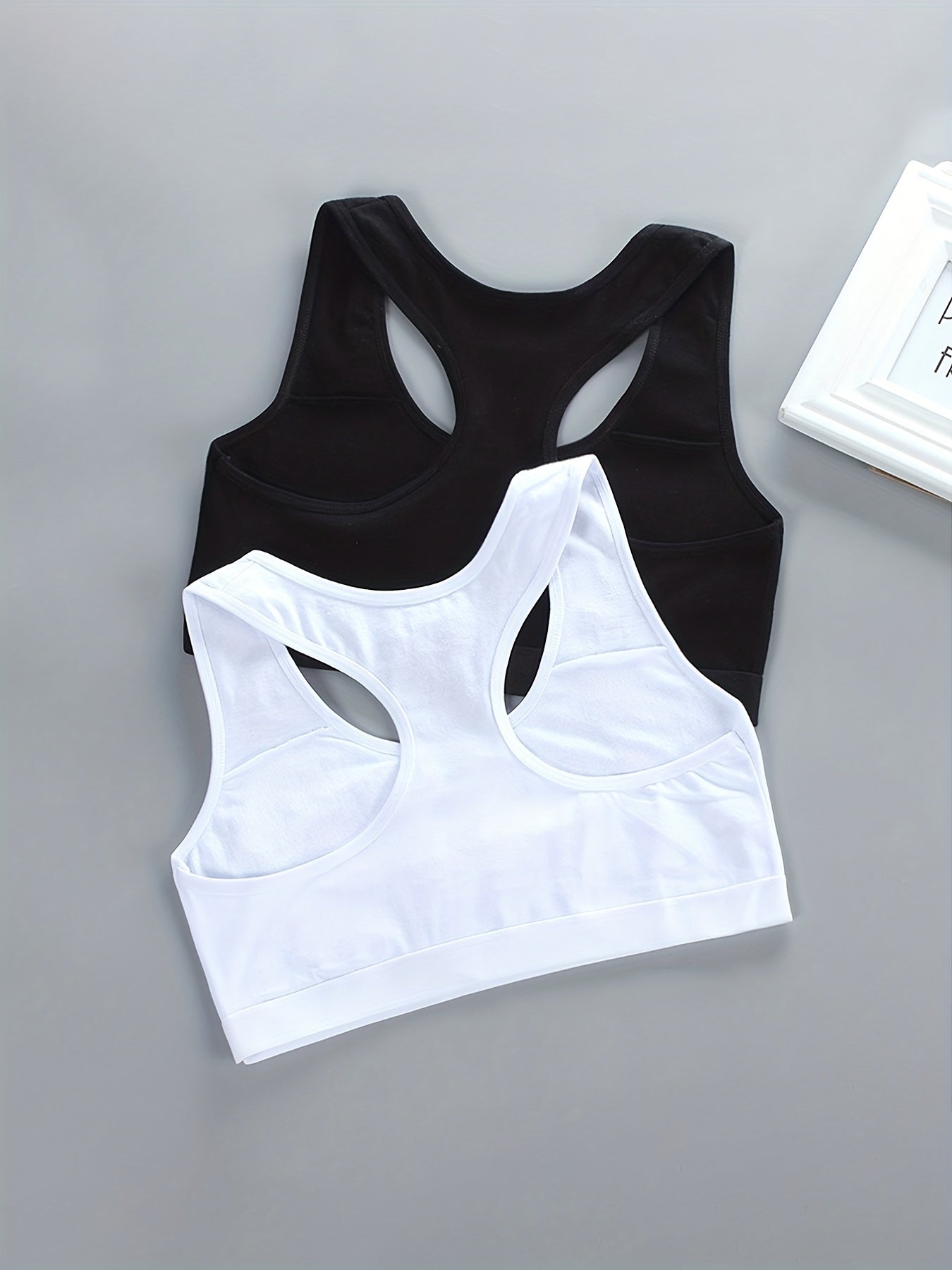 Girls Sports Bra LOVES Print No Steel Ring Breathable Soft Racerback Bra