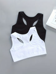 Girls Sports Bra LOVES Print No Steel Ring Breathable Soft Racerback Bra