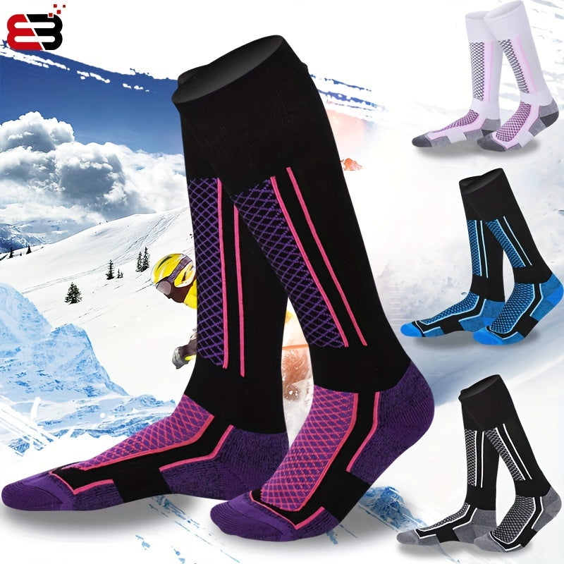 Winter Ski Socks For Men Women Thermal Extra Thick Warm Heated Knee High Socks