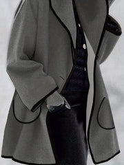 Waterfall Collar Overcoat Open Front Long Sleeve Outerwear