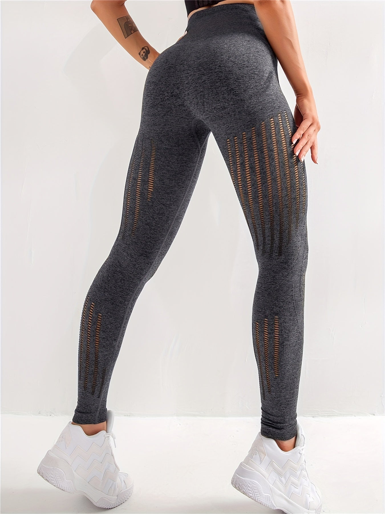 High-Waist Hollow Out Sports Leggings for Women