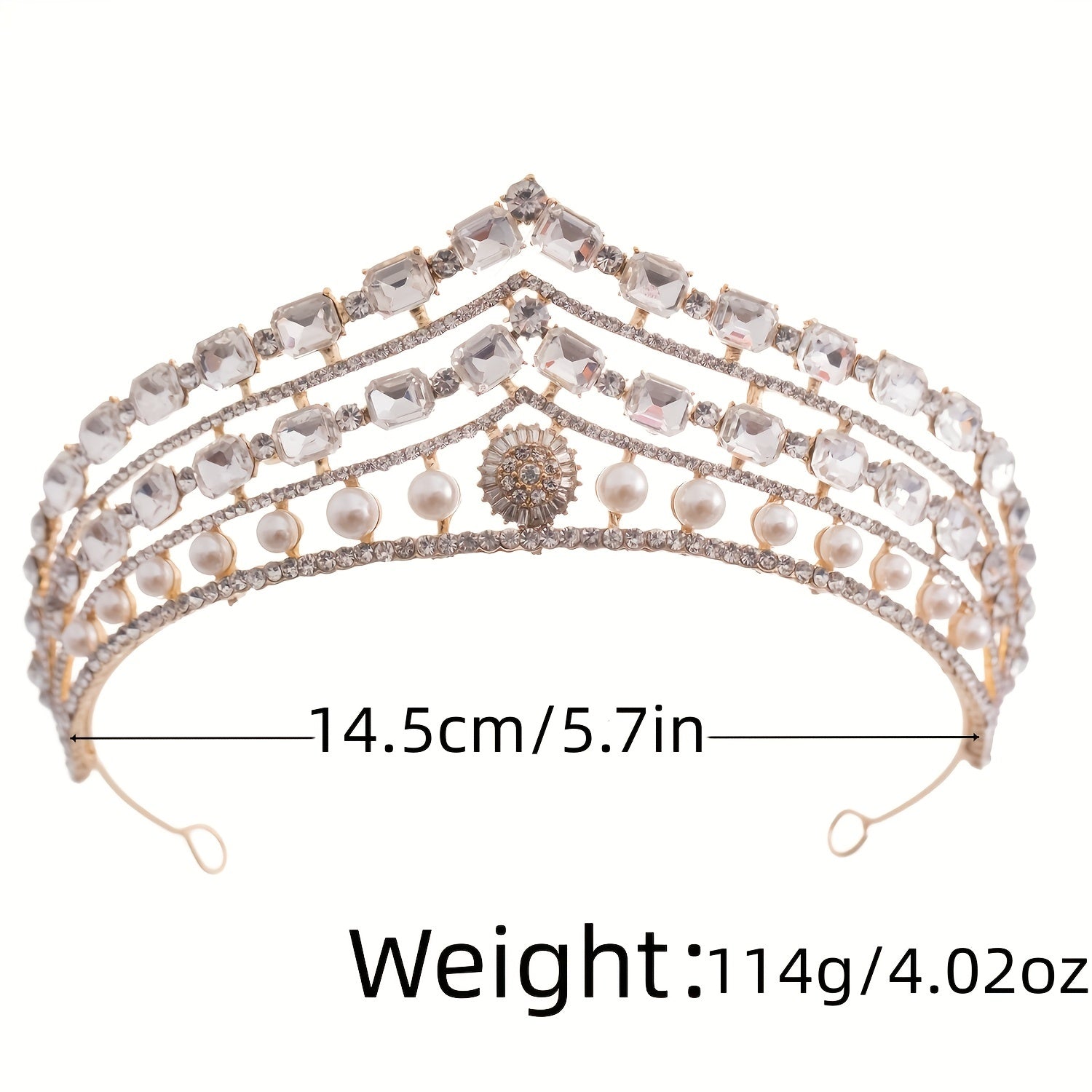 Crystal Queen Style Crown Tiara Rhinestone Wedding Accessories