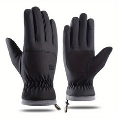 Windproof Waterproof Velvet Thickened Warm Gloves Touch Screen