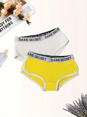 2pcs Letter Patten Low Waist Sports Briefs Women's Activewear