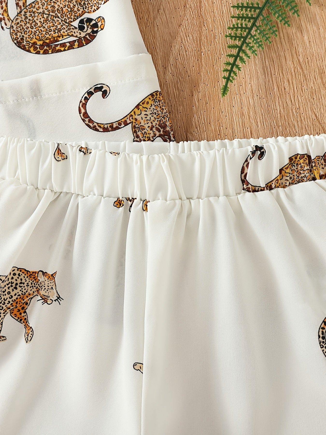 Boys Tiger Print Pocket Shirt & Shorts Set Toddler Summer Clothes
