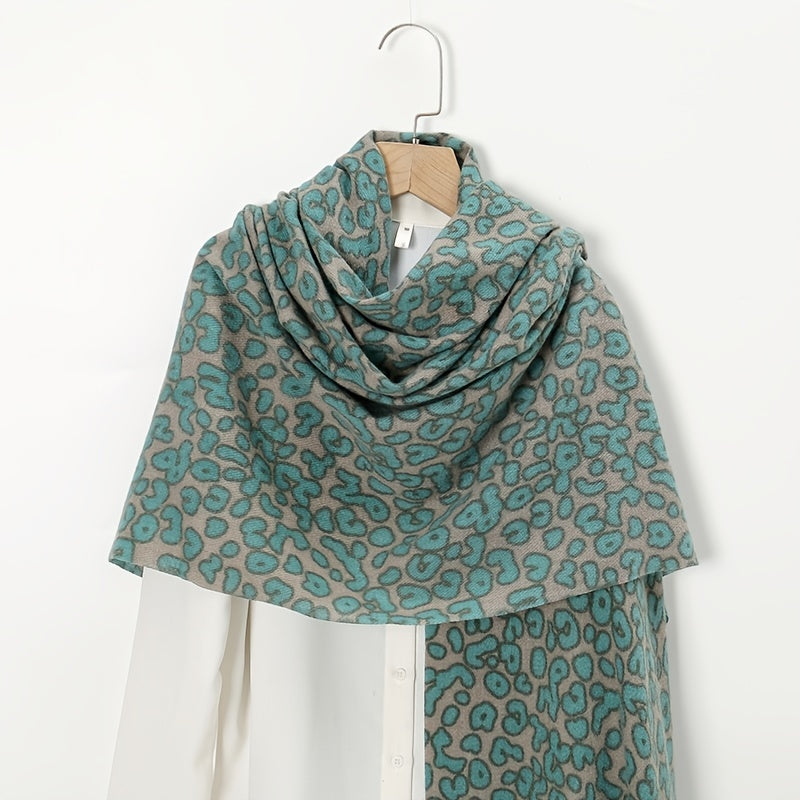 Leopard Print Short Tassel Scarf Warm Shawl