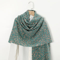 Leopard Print Short Tassel Scarf Warm Shawl