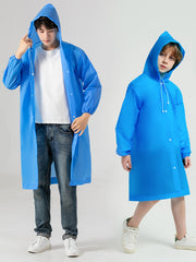 Reusable Rain Poncho for Adults and Kids with Hood