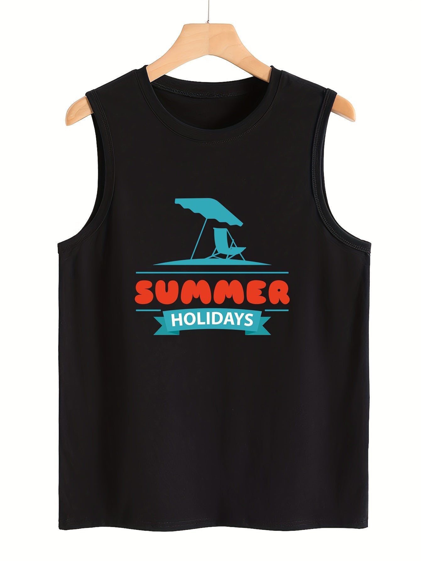 Summer Holiday Letter Pattern Stretchy Sports Vest Women's Activewear