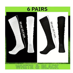 6 Pairs Scrunch Football Socks Extra Long Padded Sports Socks
