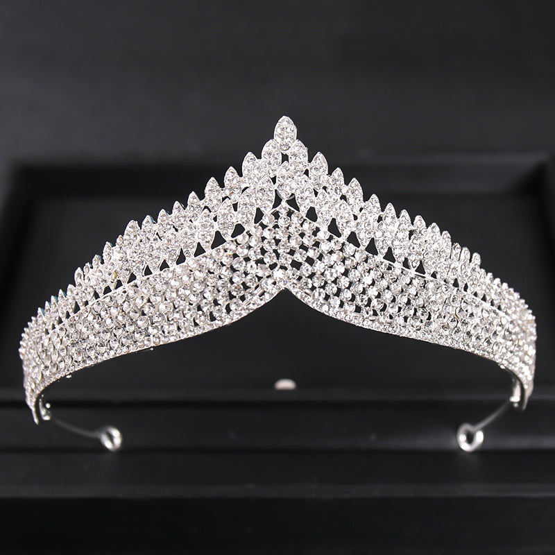 Silver Crystal Tiara Crown Headband for Women Girls