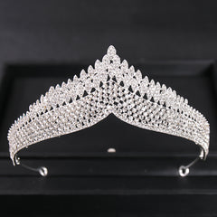 Silver Crystal Tiara Crown Headband for Women Girls