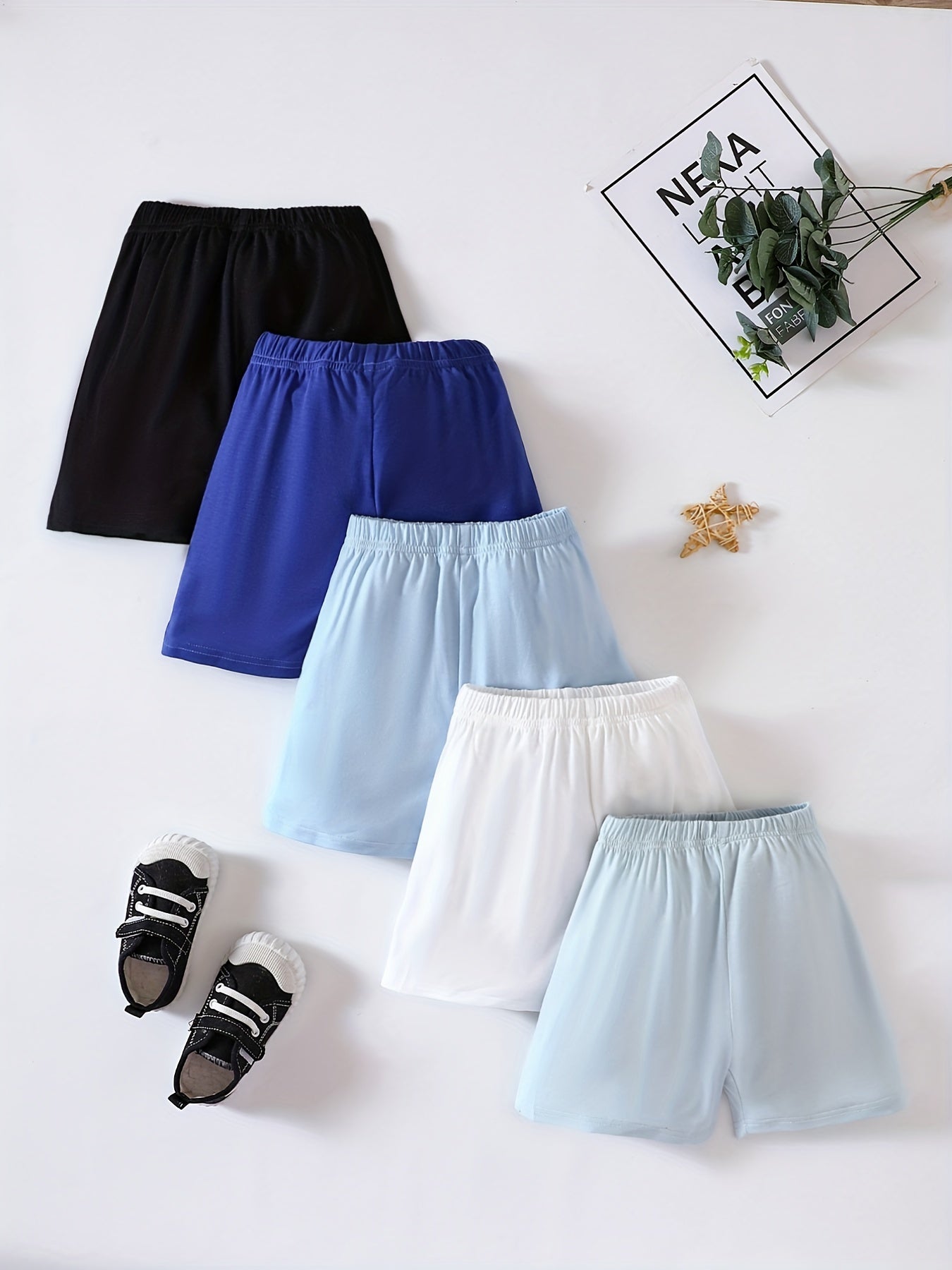5 Boys Casual Sports Solid Shorts Comfortable Kids Clothes