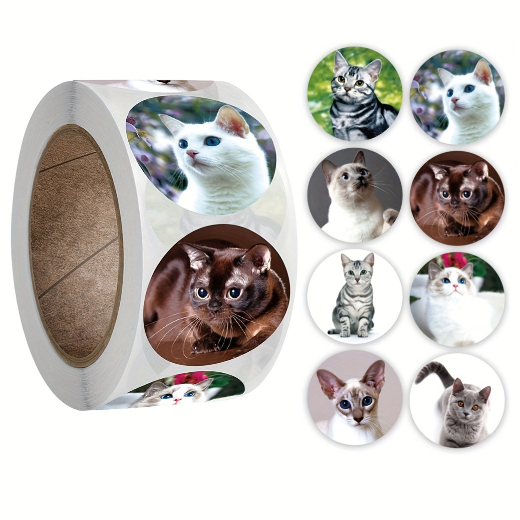 500pcs Animal Cat Stickers 2.54cm School Children Stationery Reward Stickers