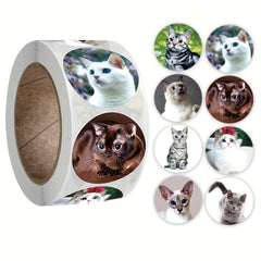 500pcs Animal Cat Stickers 2.54cm School Children Stationery Reward Stickers