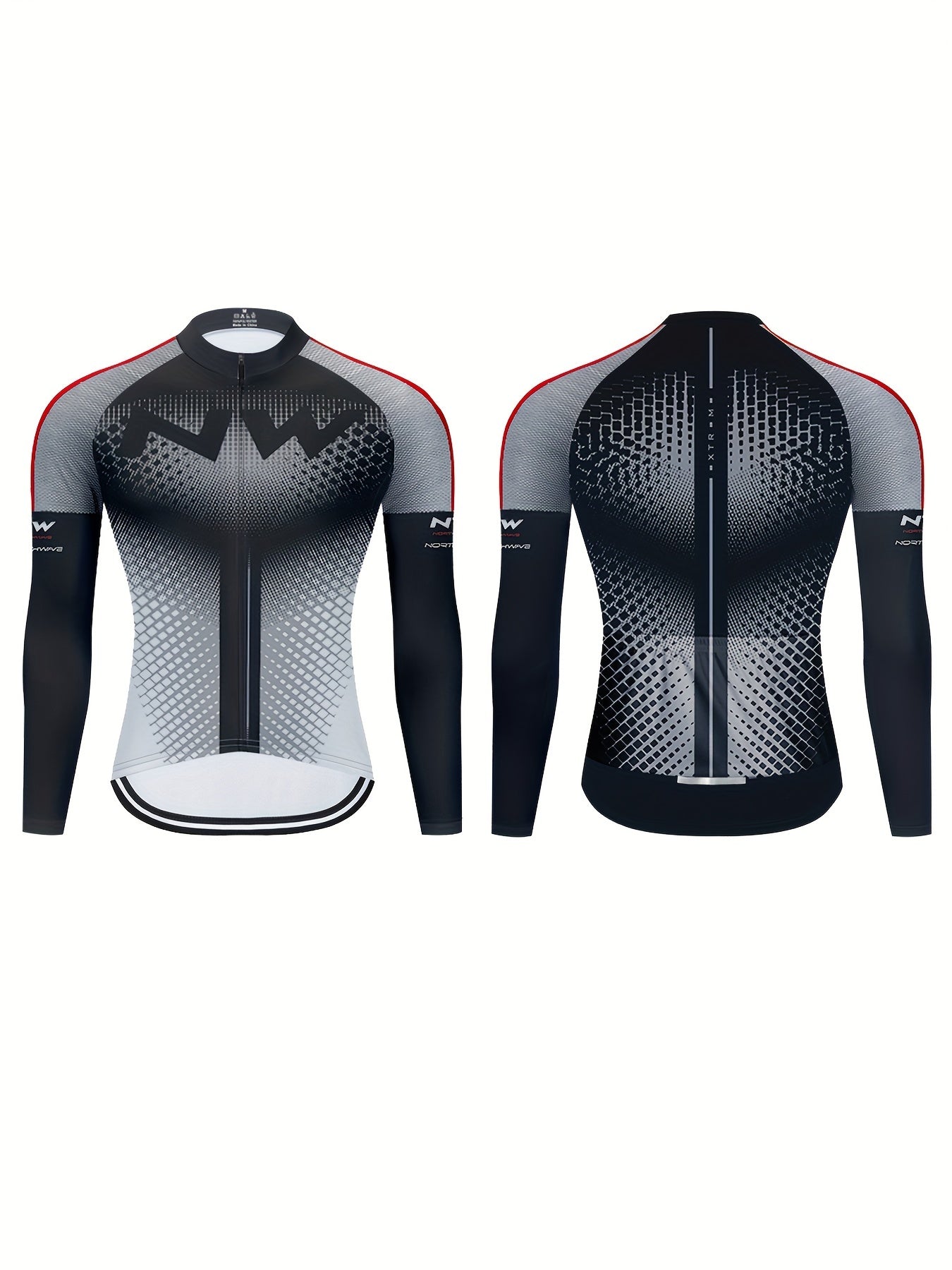 Geometric Pattern Men's Zip Up Cycling Jersey