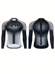 Geometric Pattern Men's Zip Up Cycling Jersey
