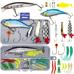 23pcs Fishing Lures Kit Tackle Box for Bass Trout Salmon Fishing Accessories